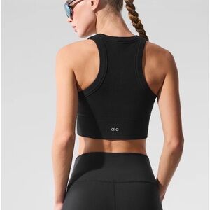Alo Yoga Black Sleeveless Crop Top